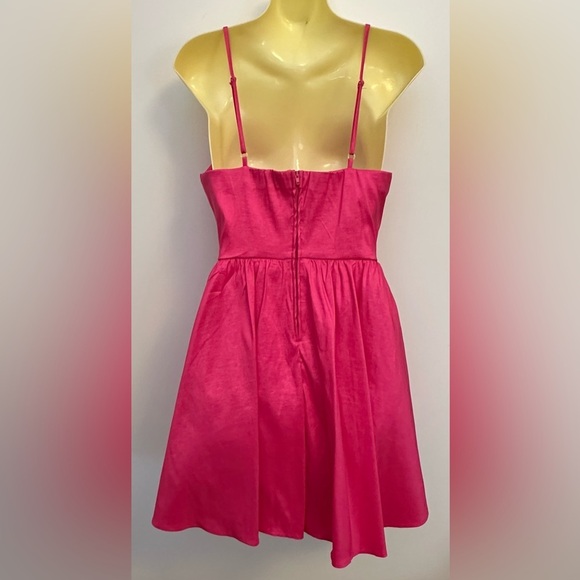 Honey and Rosie Hot Pink Satin Mini Dress Size 7 - Picture 2 of 9